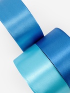 Атласная лента, набор 3 шт., 40 мм, 23±1 м, голубая, синяя - Фото 3