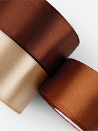 Атласная лента, набор 3 шт., 40 мм, 23±1 м, коричневая, бежевая - Фото 3