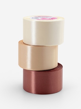 Атласная лента, набор 3 шт., 50 мм, 23±1 м, бежевая