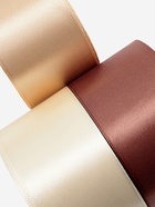 Атласная лента, набор 3 шт., 50 мм, 23±1 м, бежевая - Фото 3