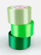 Атласная лента, набор 3 шт., 50 мм, 23±1 м, зелёная - Фото 2