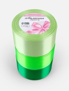 Атласная лента, набор 3 шт., 50 мм, 23±1 м, зелёная - Фото 5