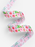 Лента репсовая «Розы», 25 мм, 18±1 м, белая, розовая - Фото 2