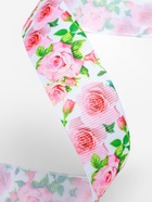 Лента репсовая «Розы», 25 мм, 18±1 м, белая, розовая - Фото 3