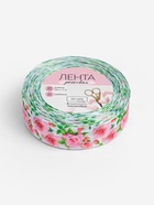 Лента репсовая «Розы», 25 мм, 18±1 м, белая, розовая - Фото 4
