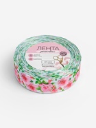 Лента репсовая «Розы», 25 мм, 18±1 м, белая, розовая 2785696 - фото 319881855