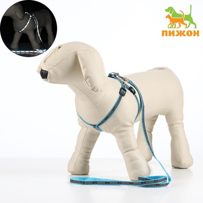 Комплект светоотражающий "Косточки", ширина 1 см, голубой