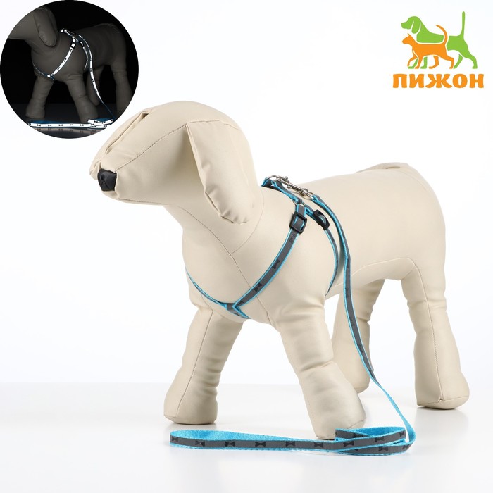 Комплект светоотражающий "Косточки", ширина 1 см, голубой - Фото 1