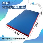 Мат 200 х 100 х 10 см, винилискожа, цвет синий/красный - фото 1115413