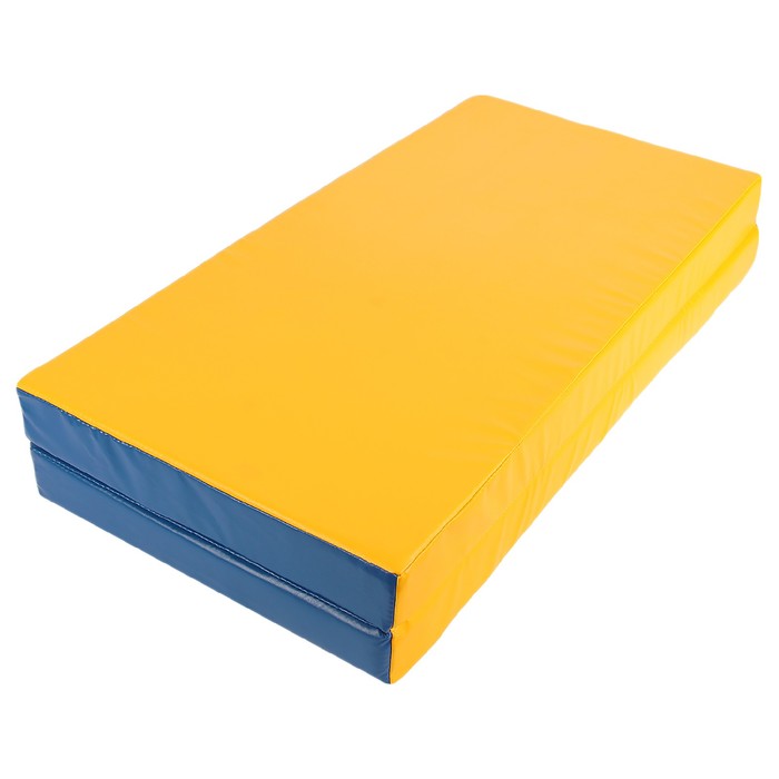 Мат, 100х100х8 см, 1 сложение, цвет синий/жёлтый - фото 1909838420