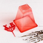 Набор пасхальный «ХВ», 2 предмета: пасочница, подсвечник, пластик, красный - Фото 2