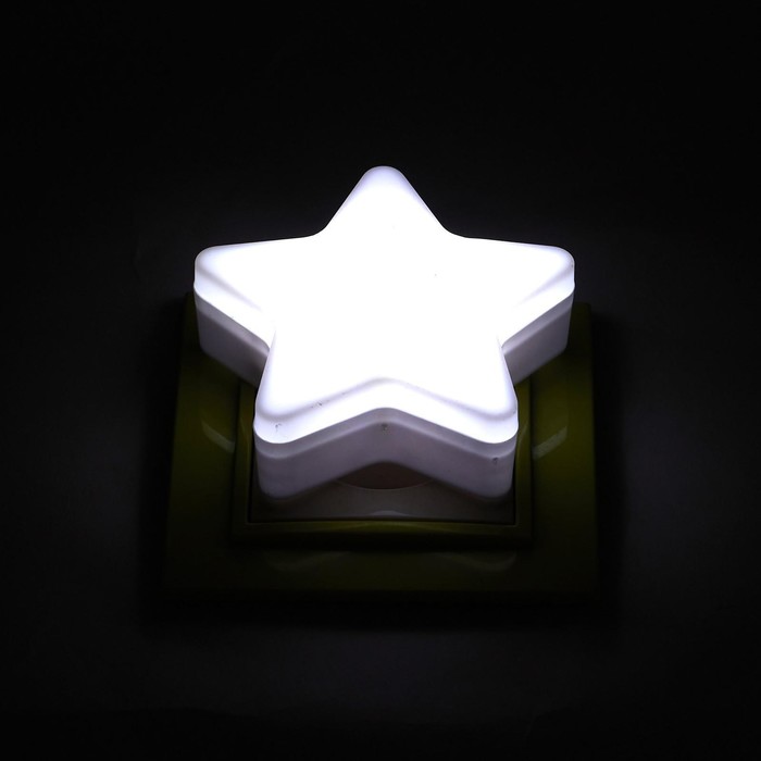 Ночник пластик LED "Звёздочка" МИКС 8х8х2,5 см RISALUX - фото 1896634277