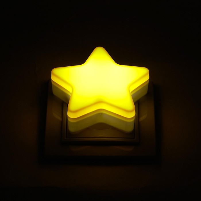 Ночник пластик LED "Звёздочка" МИКС 8х8х2,5 см RISALUX - фото 1896634278