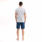 Комплект мужской (футболка, шорты) 16-146-0 (591012) цвет серый меланж/синий, р-р 44 (XS) - Фото 2