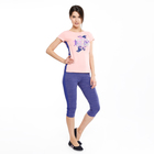 Комплект женский (футболка, бриджи) 2064-16 (372214) цвет розовый/фиолетовый, р-р 44 (S) - Фото 1