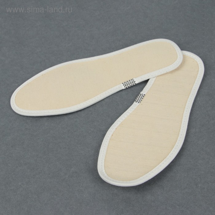 Стельки для обуви, влаговпитывающие, эластичные, окантовка, 37 р-р, пара, цвет бежевый - Фото 1
