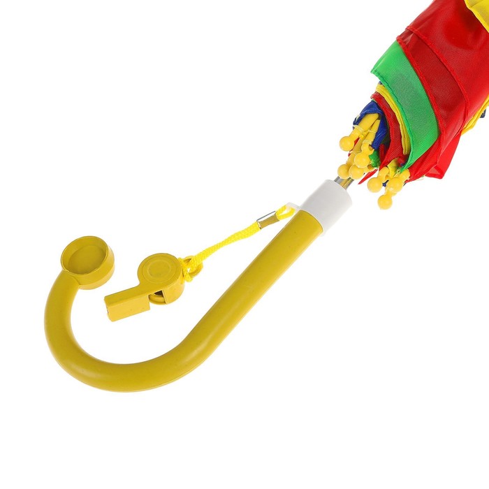 Зонт-трость «Радуга», полуавтоматический, со свистком, R=38см, цвета МИКС - фото 1883351581