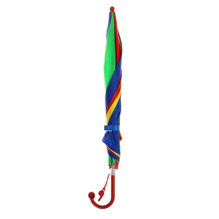 Зонт-трость «Радуга», полуавтоматический, со свистком, R=38см, цвета МИКС - фото 1883351585