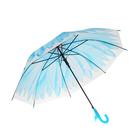 Зонт-трость «Гербера», полуавтоматический, со свистком, R=41см, цвет голубой - фото 8374145