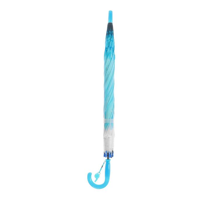 Зонт-трость «Гербера», полуавтоматический, со свистком, R=41см, цвет голубой - фото 1884832623
