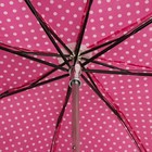 Зонт механический «Горошек», 3 сложения, 8 спиц, R = 49 см, цвет малиновый - Фото 3