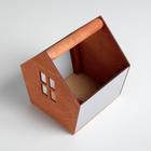 Деревянный ящик-домик, серо‒коричневый, 15 × 16.5 × 18.5 см - Фото 3