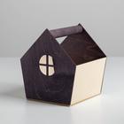 Деревянный ящик‒домик серо‒кремовый, 15 × 16.5 × 18.5 см - Фото 2