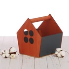 Деревянный ящик‒домик коричнево‒графитовый, 15 × 16.5 × 18.5 см - Фото 2