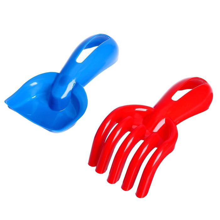 Набор для песочницы, совок и грабли с отверстием, цвета МИКС 43080