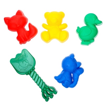 Набор игрушек для песочницы: 4 формочки, совок с короной, МИКС