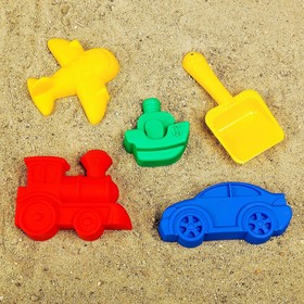 Песочный набор: 4 формочки для песка, совок с камешками, МИКС (комплект 2 шт)