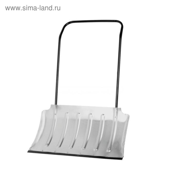 Движок алюминиевый «СИБИН» для очистки снега, ковш 410 × 750 мм, металлическая планка, металлическая ручка - Фото 1