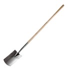 Лопата штыковая, прямоугольная, L = 147 см, из нержавеющей стали, деревянный черенок, «ЗУБР Профессионал» - фото 8648232