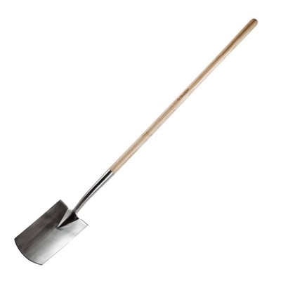 Лопата штыковая, прямоугольная, L = 147 см, из нержавеющей стали, деревянный черенок, «ЗУБР Профессионал»