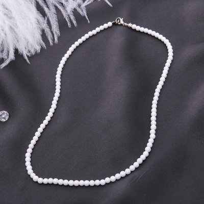 Бусы шар №4 «Агат белый», 45 см