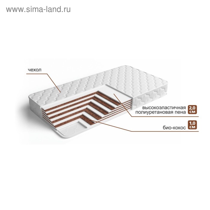 Матрас Эко Торта 3 размер 90х200 см высота 18 см трикотаж 12375₽
