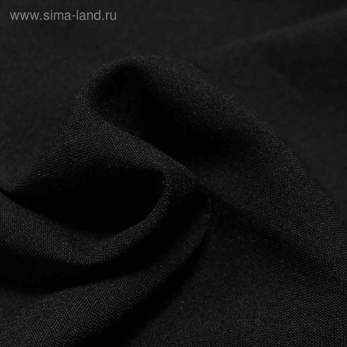 Ткань костюмная габардин, ширина 150 см, цвет чёрный - Фото 1