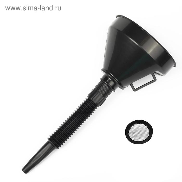 Воронка для ГСМ с сеткой, усиленная, диаметр 145 мм, высота 360 мм, съемный гибкий носик - Фото 1