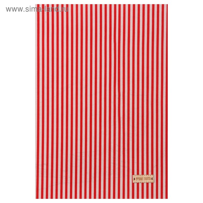 Ткань на клеевой основе «Красные полоски», 21 х 30 см - Фото 1