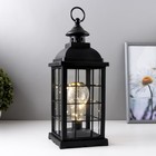 Ночник "Фонарь и светлячки" чёрная от батареек 3ААА 35х13,5х13,5см RISALUX 2992945