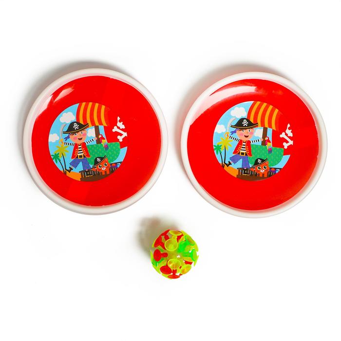 Игра-липучка «На абордаж», набор: 2 тарелки 18 см, шарик, цвета МИКС