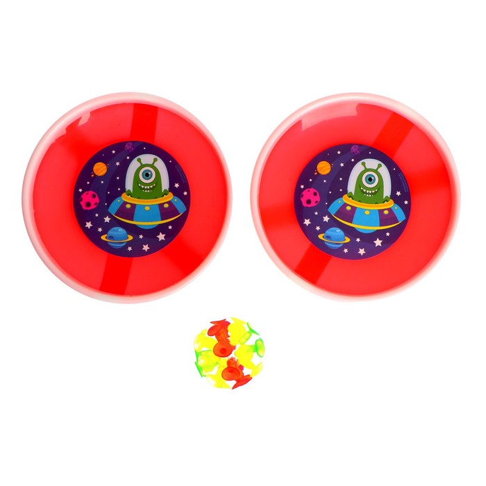 Игра-липучка «Монстрик», 2 тарелки, шарик, цвета МИКС - фото 1877407387