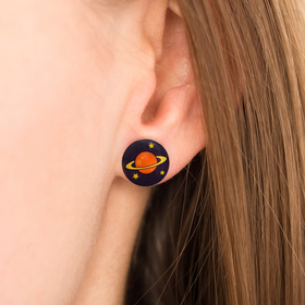 Серьги «Ракета и планета», 5×6 см