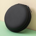 Футляр для наушников Luazon, круглый 8×8×3 см, кожзам - Фото 3