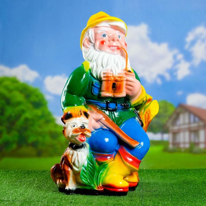 Садовая фигура из гипса «Гном - охотник», 30×40×70 см - Фото 1
