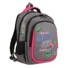 Рюкзак школьный Stavia, 37 х 26 х 19 см, эргономичная спинка, для девочки, «Стиль», серый/розовый - Фото 2
