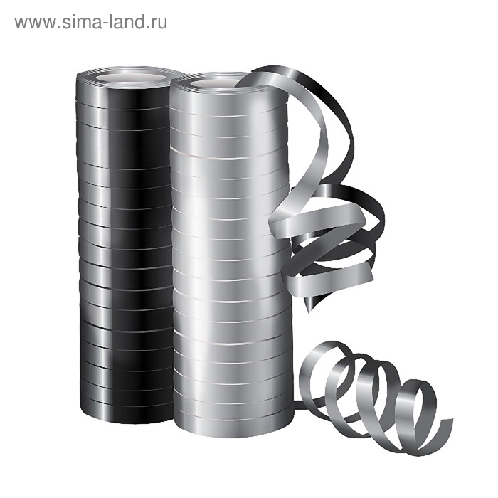 Серпантин фольгированный, металл, набор 2 столбика, 36 колец, цвета МИКС - Фото 1