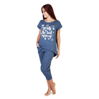 Комплект женский (футболка, бриджи) Смайл (623 Б) цвет индиго, р-р 44 - Фото 1