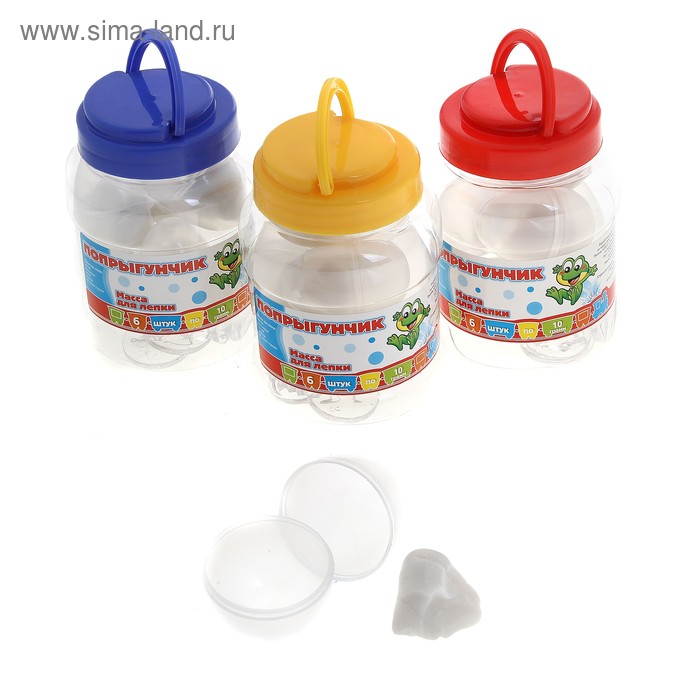 Жвачка для рук в яйце, набор 6 штук по 10 гр., цвет неон, 6 формочек, не застывает - Фото 1