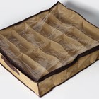 Кофр для обуви Доляна, 12 отделений, 65×54×10 см, бежевый - Фото 5